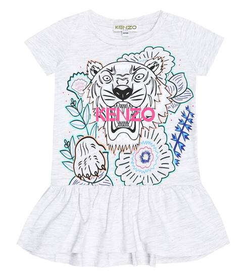 Baby Tiger Logo Cotton Blend Dress Kenzo Kids Mytheresa