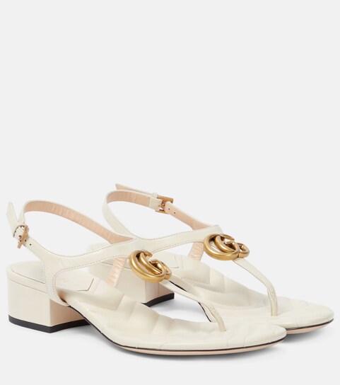 Gucci - Double G leather thong sandals 