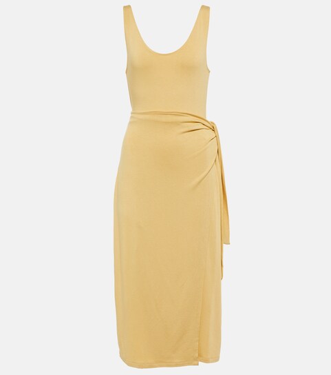 vince wrap midi dress