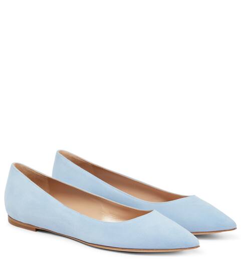 Light blue suede flats Clearance