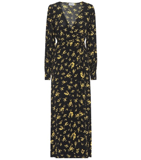 Ganni - Floral crêpe maxi dress | Mytheresa