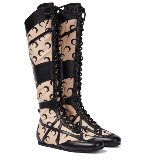 Jimmy Choo - Exclusivo to Mytheresa – x Marine Serre botas altas de lona y  piel | Mytheresa