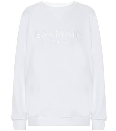 Logo Cotton Jersey Sweatshirt | Balmain Mytheresa Balmain metallic logo print sweatshirt | Browns