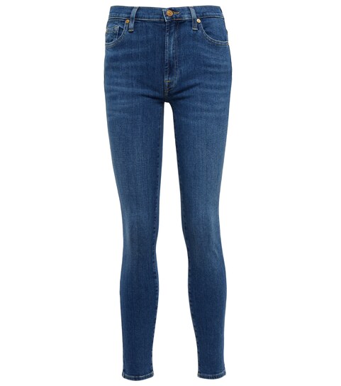 7 For All Mankind - Slim Illusion high-rise skinny jeans | Mytheresa