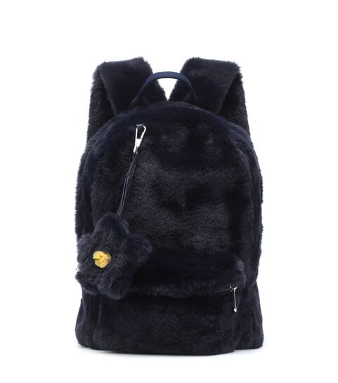black fur backpack