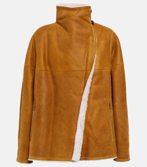 Isabel Marant, Abeliki Shearling-Lined Suede Jacket, Women, Brown, US 8, Jackets, Lamb Leather