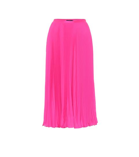 polo ralph lauren pleated georgette midi skirt