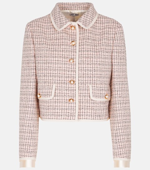 Miu Miu - Buttoned tweed jacket | Mytheresa