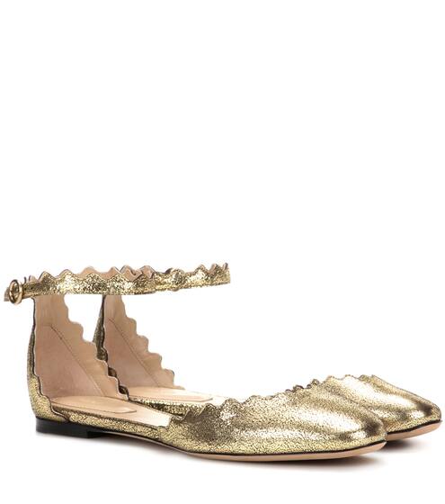 Chloé Lauren metallic leather ballerinas