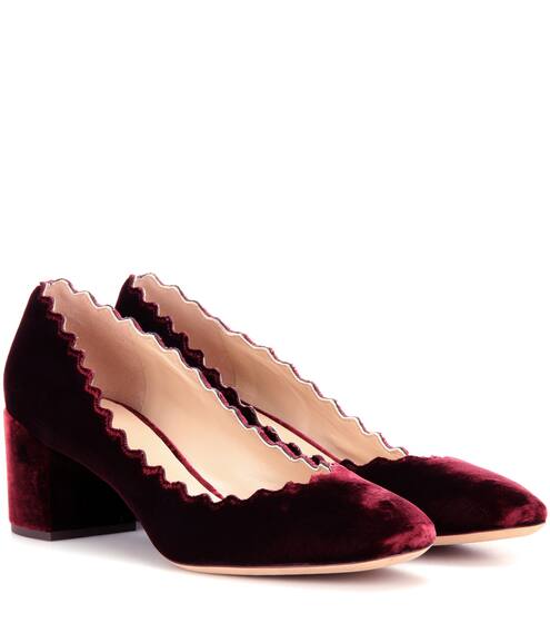 escarpins velours bordeaux