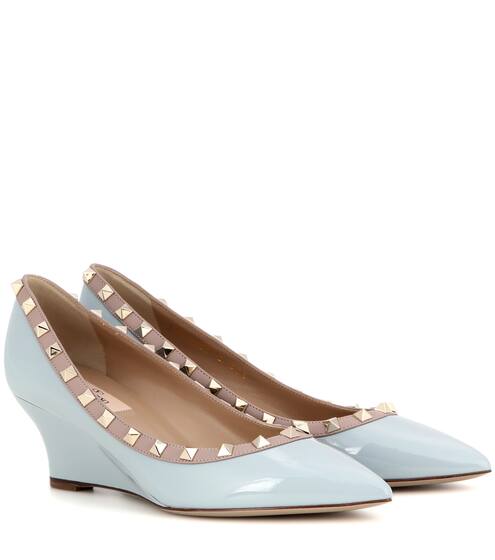 valentino rockstud wedge pump
