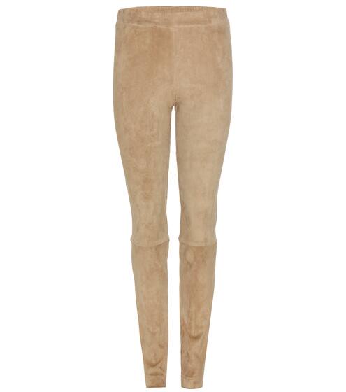 The Row Moto suede leggings