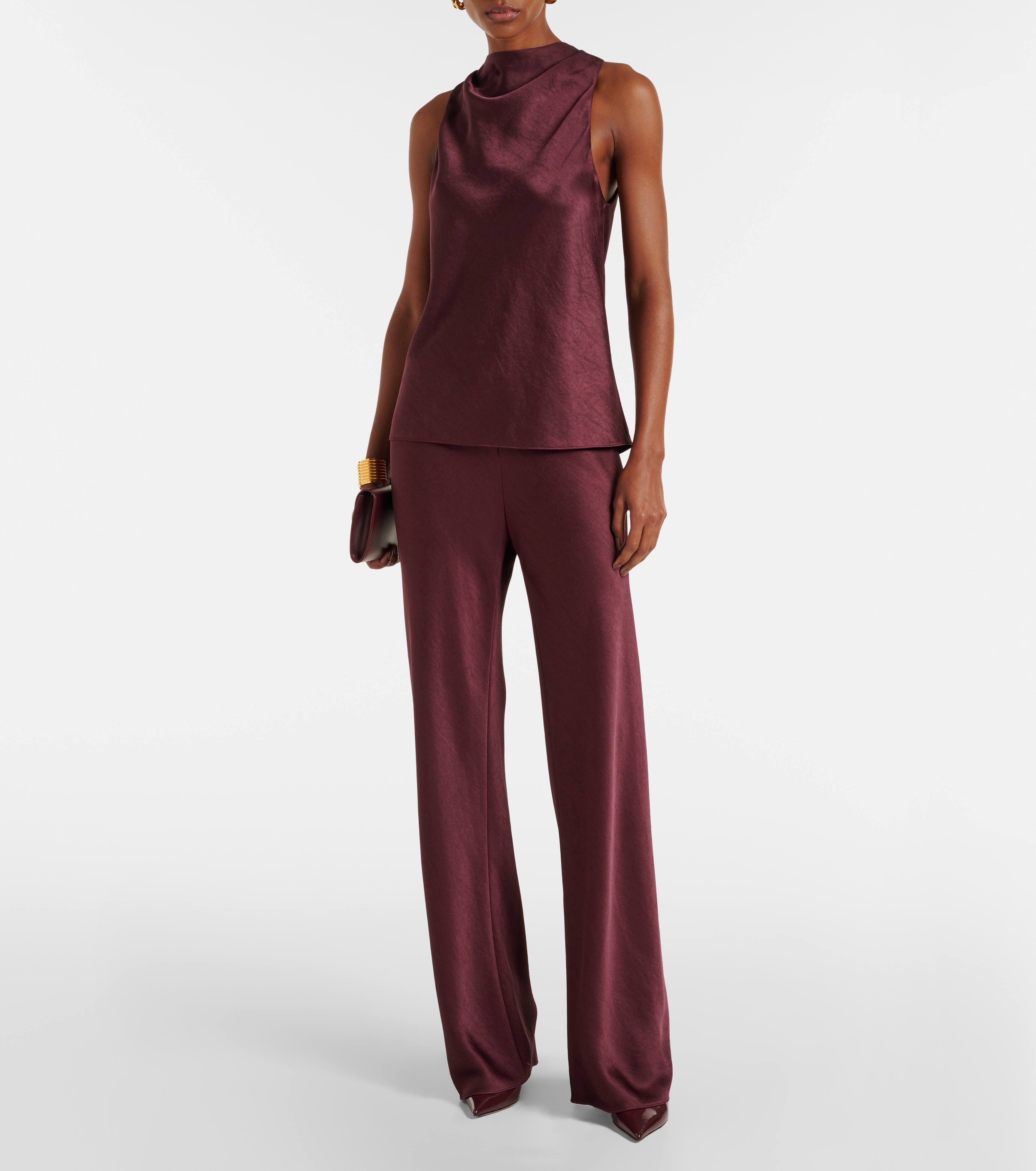 Draped satin top — Image 2
