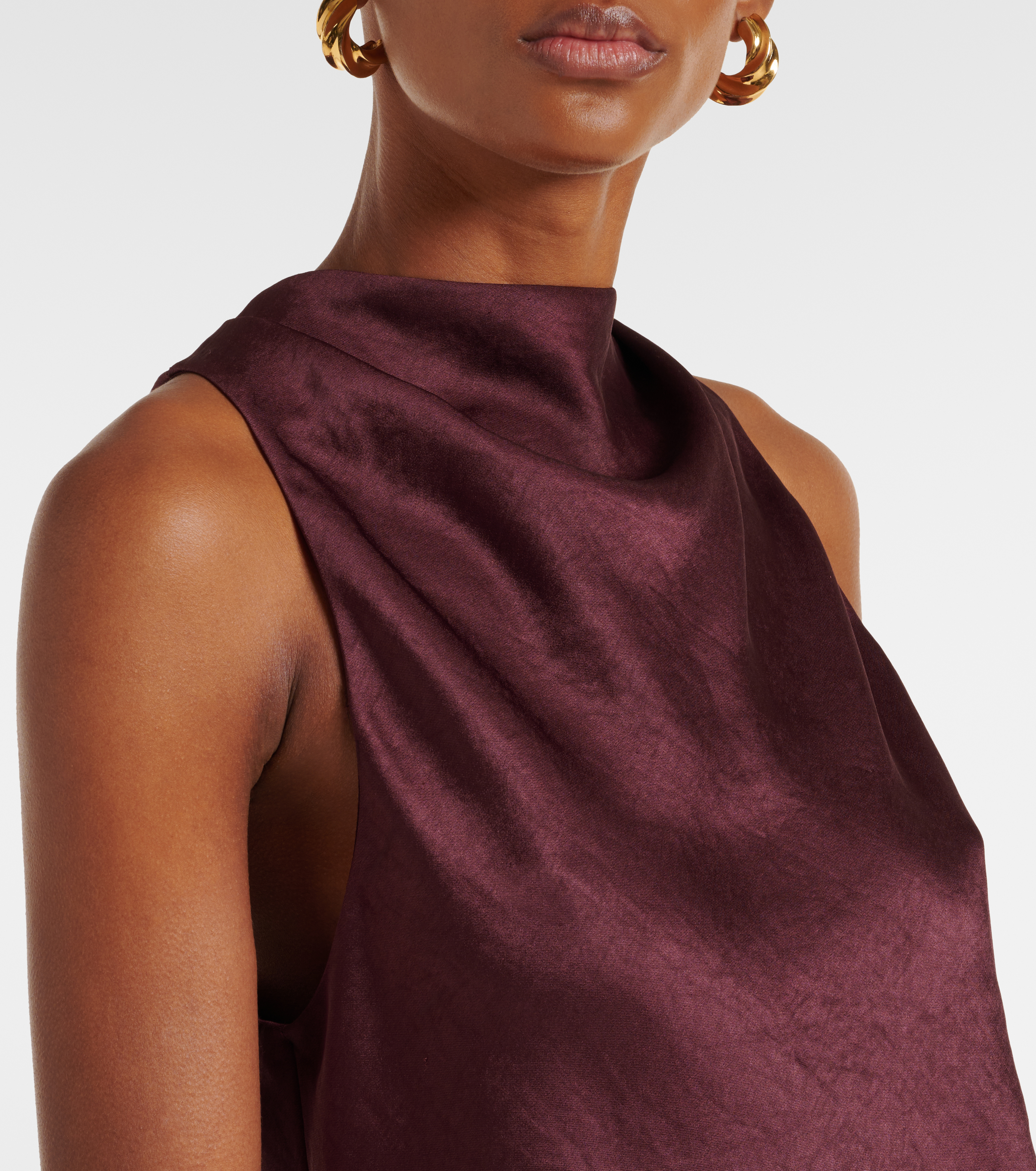 Draped satin top — Image 4