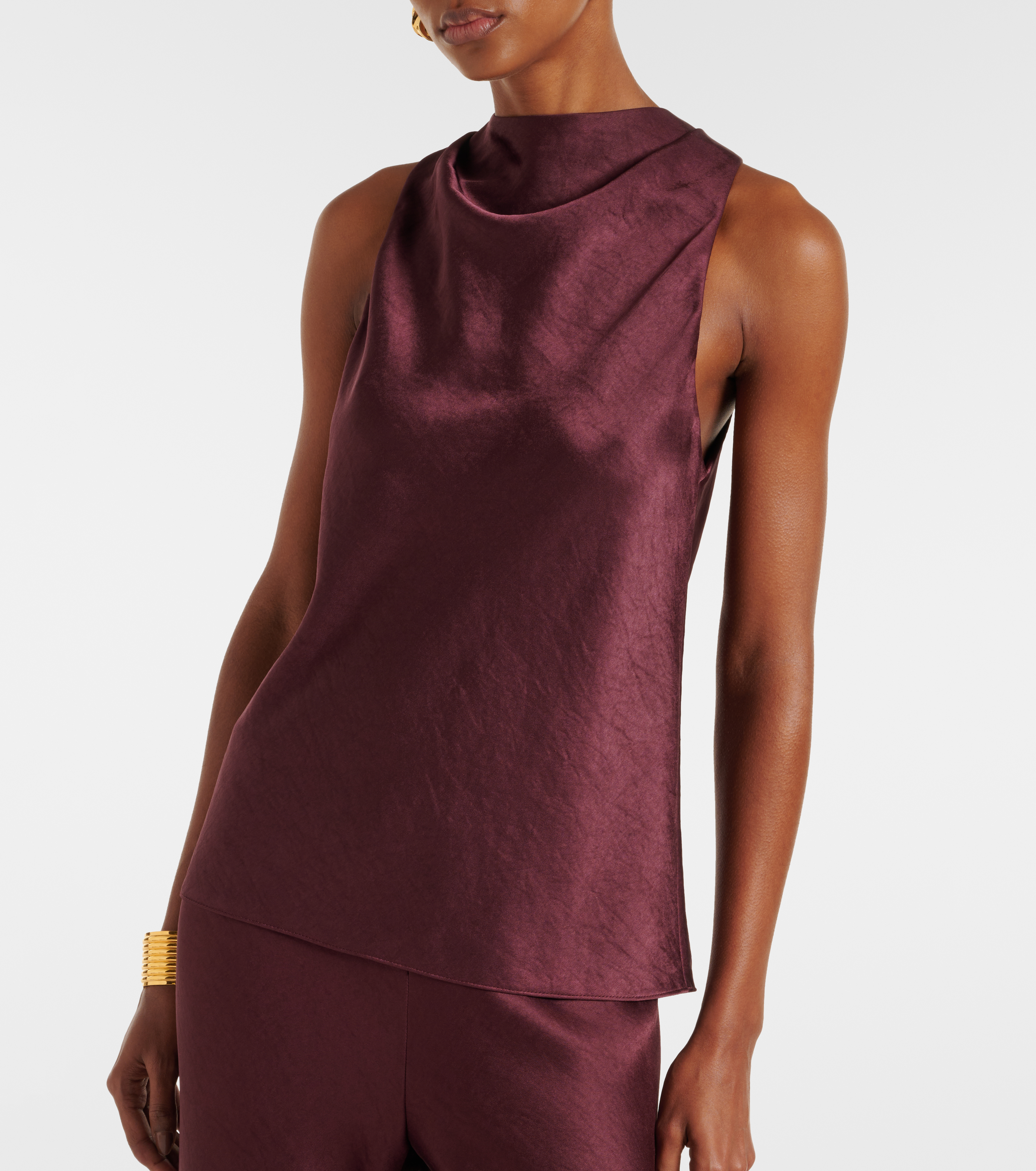 Draped satin top — Image 6