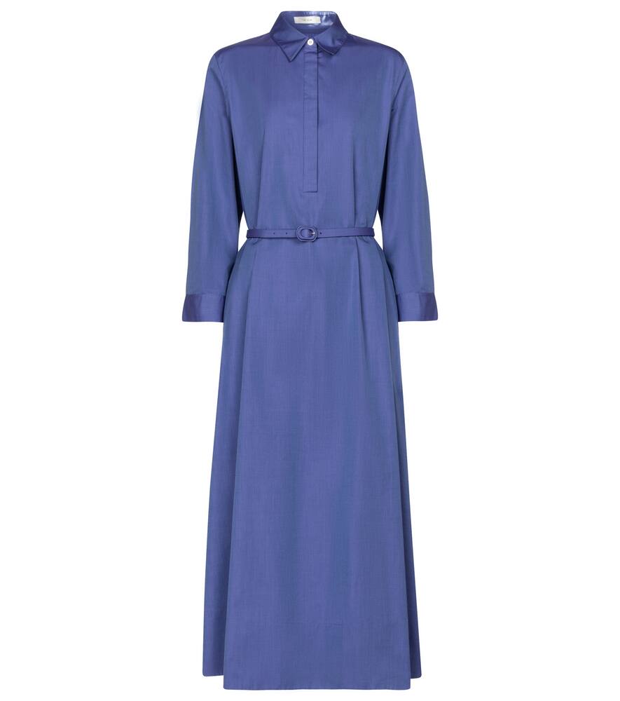 Click to view more detailed imagery on our partner's website The Row Tanita Cotton Poplin Maxi Dress In Blue