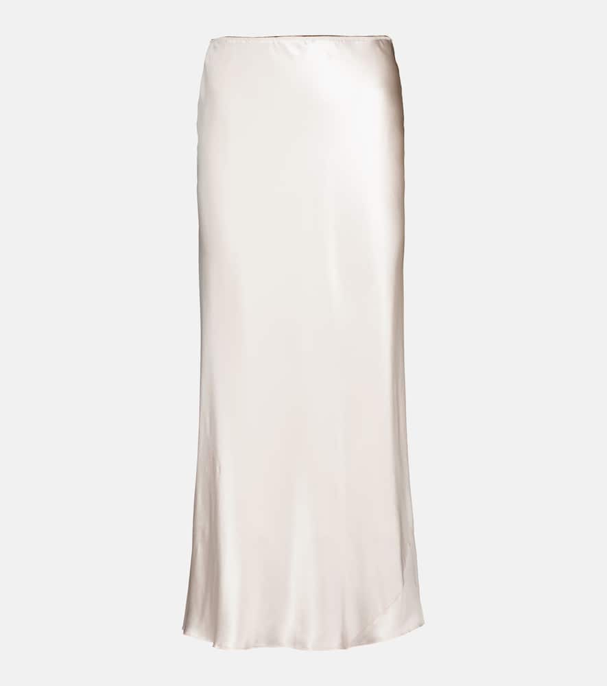 Sense of Shine silk satin midi skirt