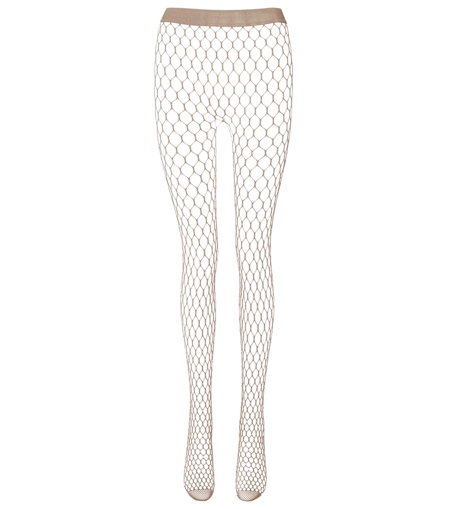beige fishnet tights