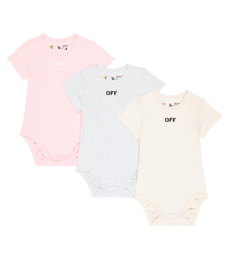 Off-White Kids Baby set of 3 printed cotton bodysuits
