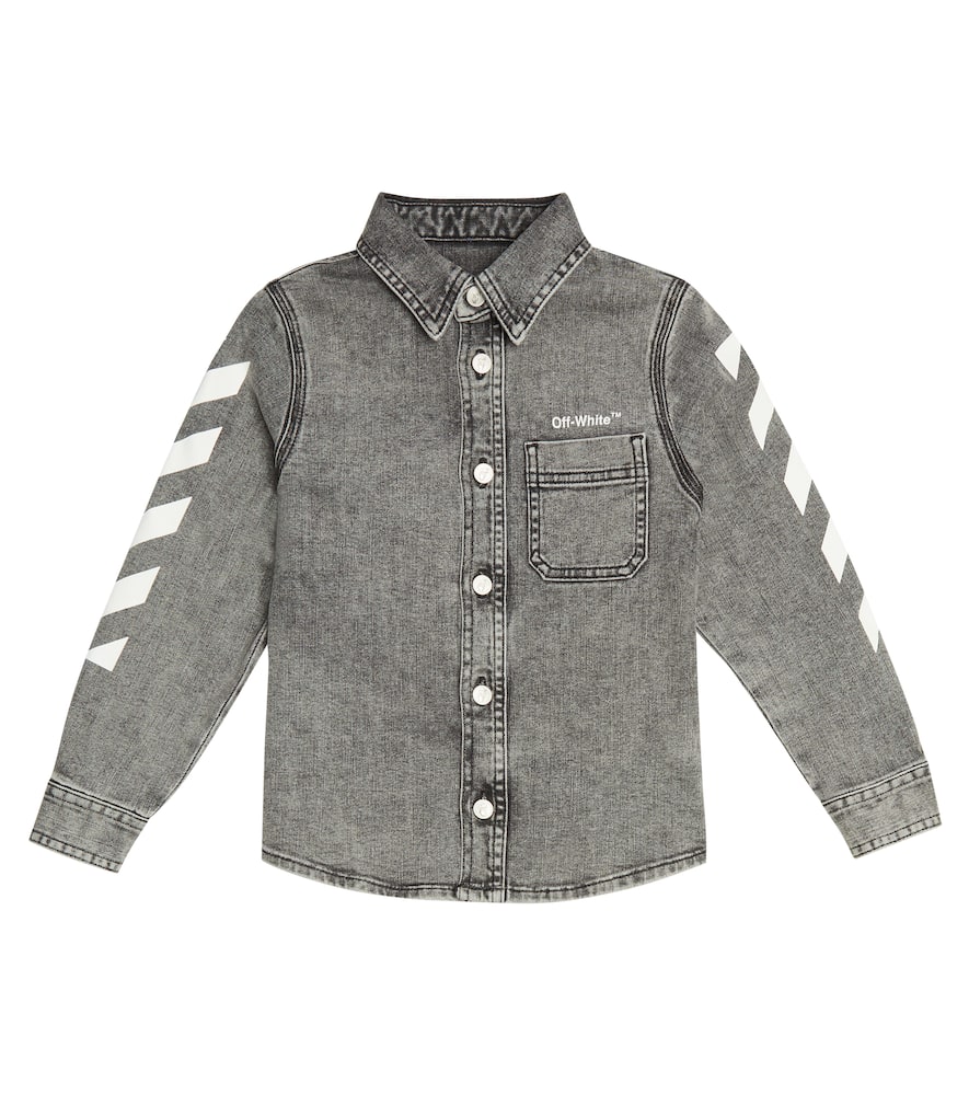 Off-White Kids Printed denim shirt