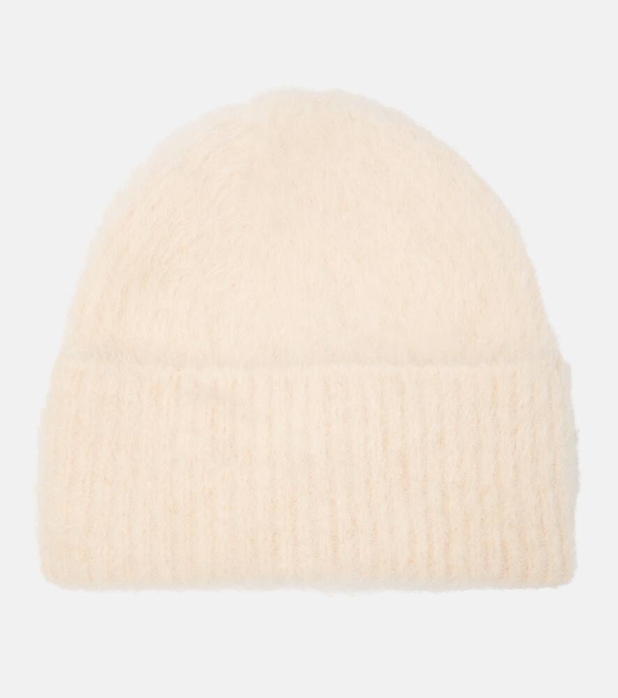 Totême Ribbed Cashmere Beanie Black In Macadamia