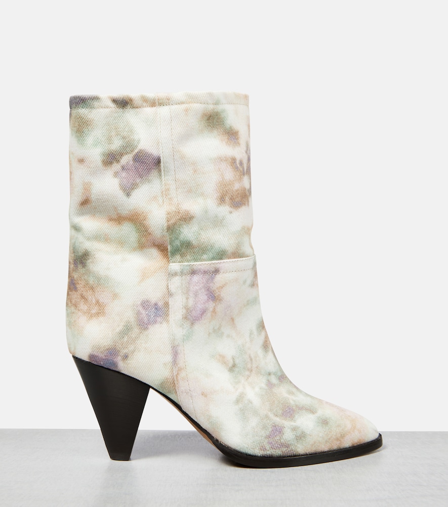  Isabel Marant Isabel Marant Rouxa Printed Canvas Ankle Boots 