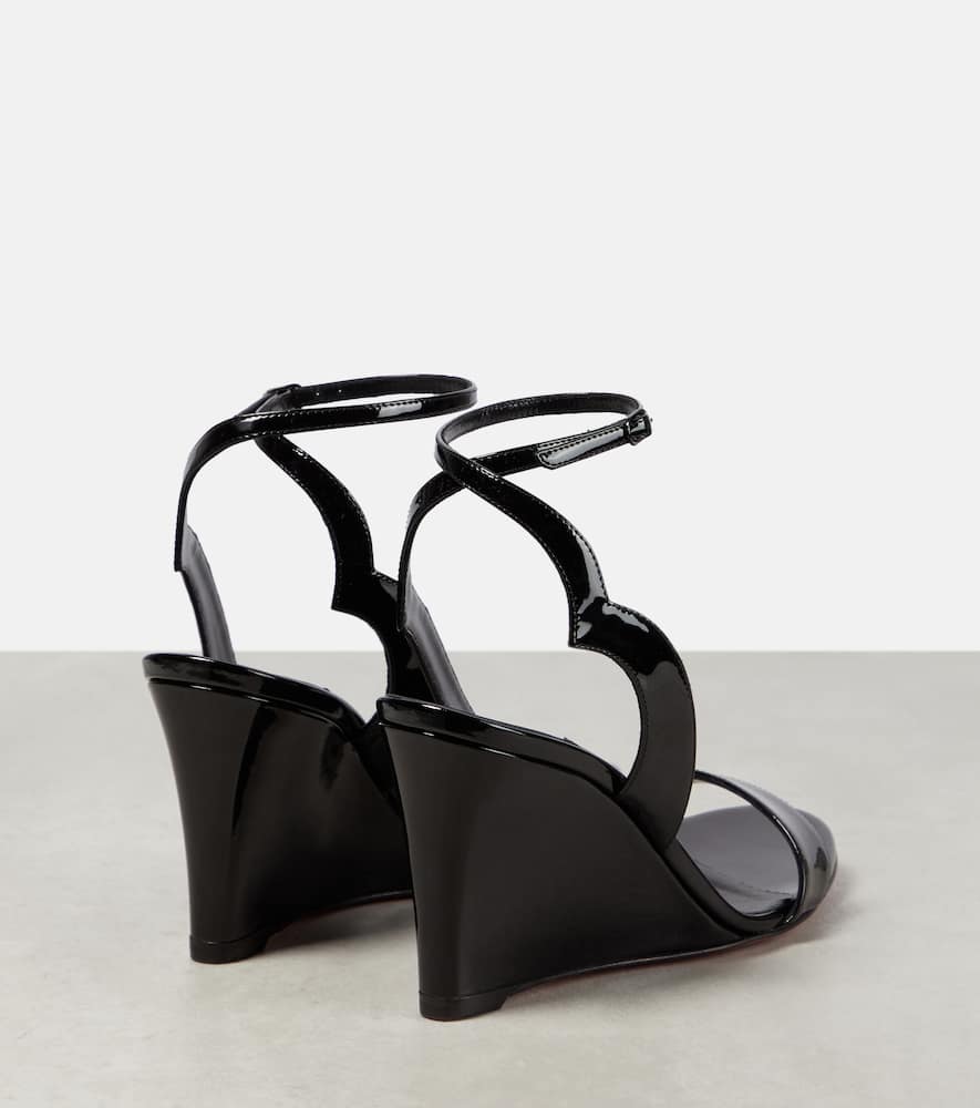 CHRISTIAN LOUBOUTIN PATENT LEATHER WEDGE SANDALS