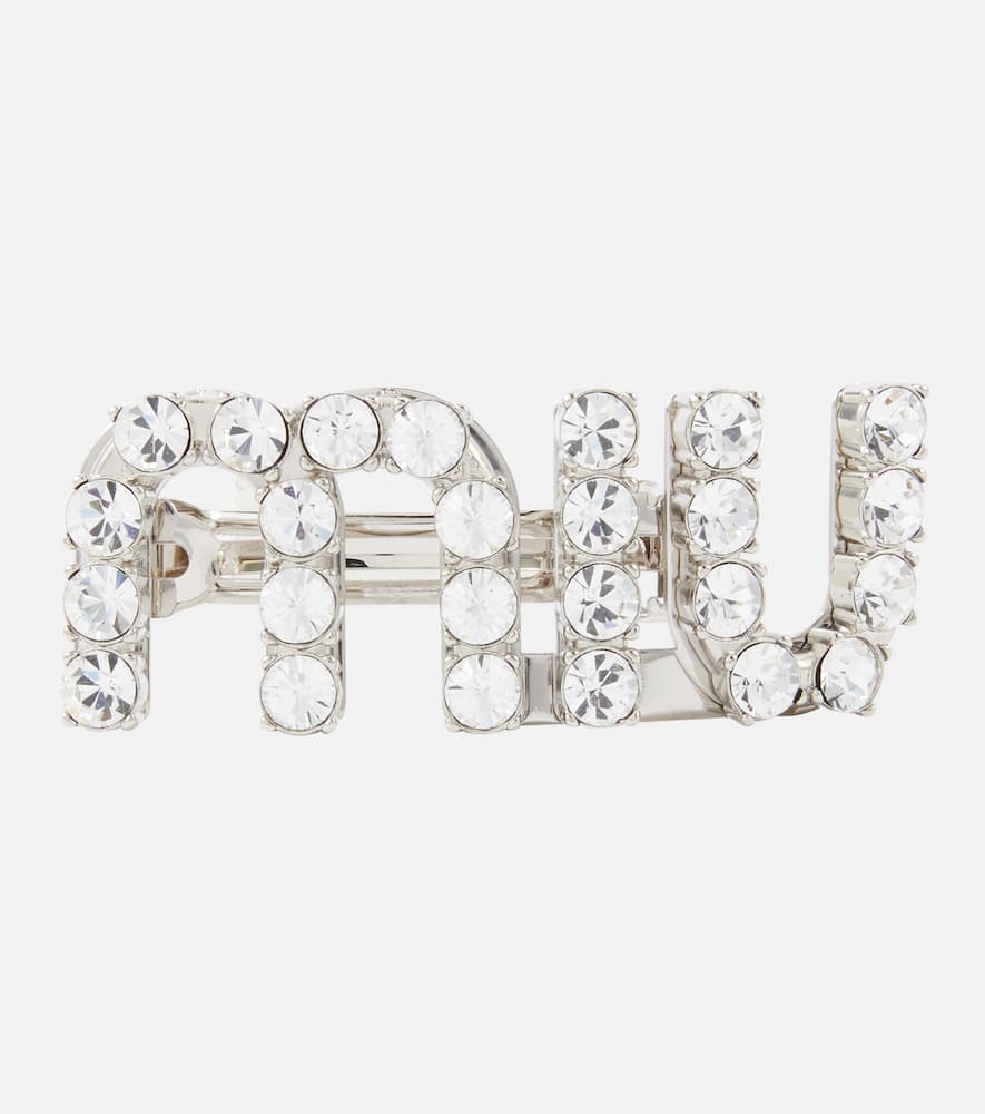 Logo embellished hair clip