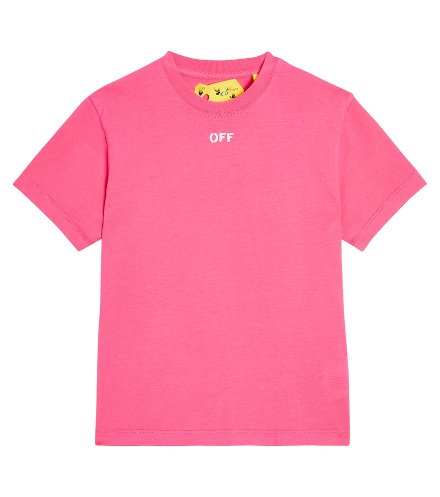 Off-white Off Stamp Cotton T-shirt In Pink