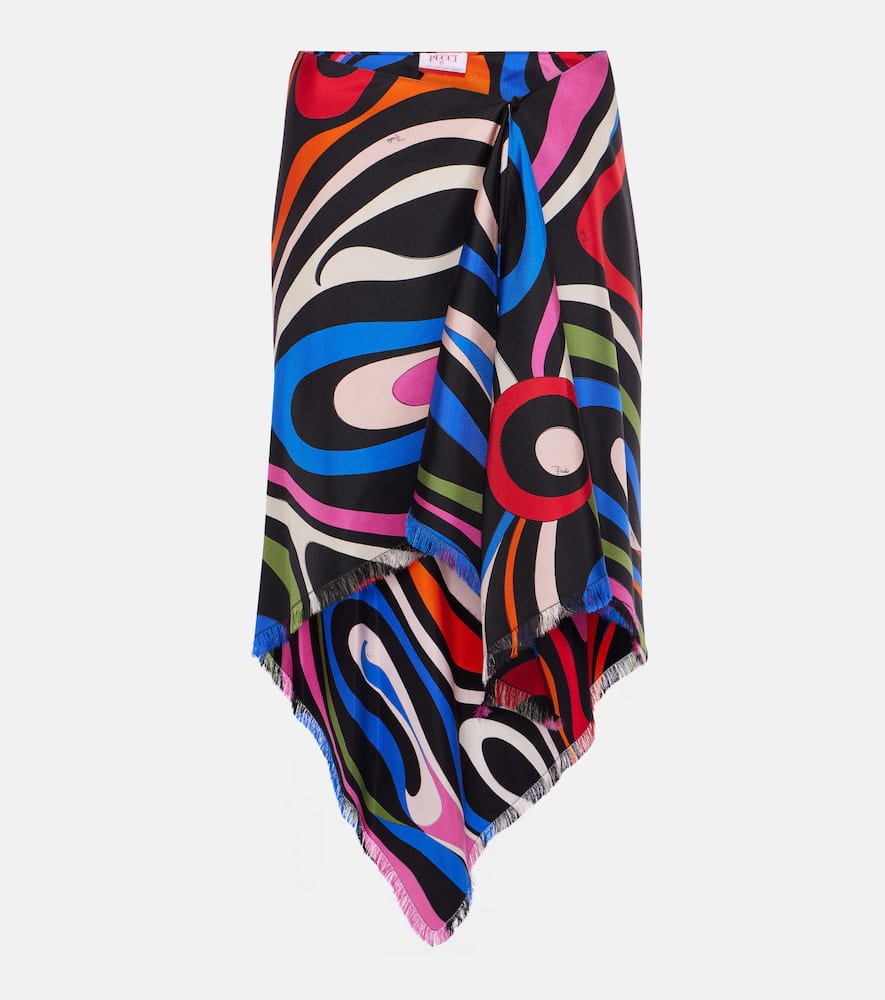 Pucci Marmo asymmetric silk miniskirt