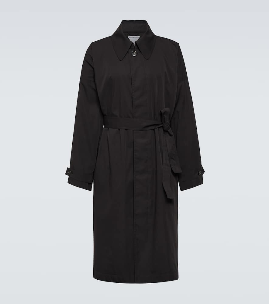 Bottega Veneta Cotton And Silk Trench Coat In Black