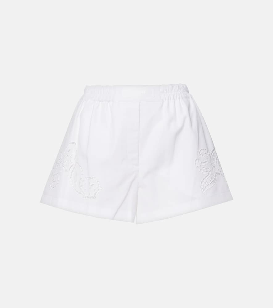 Versace Sangallo embroidered cotton poplin shorts