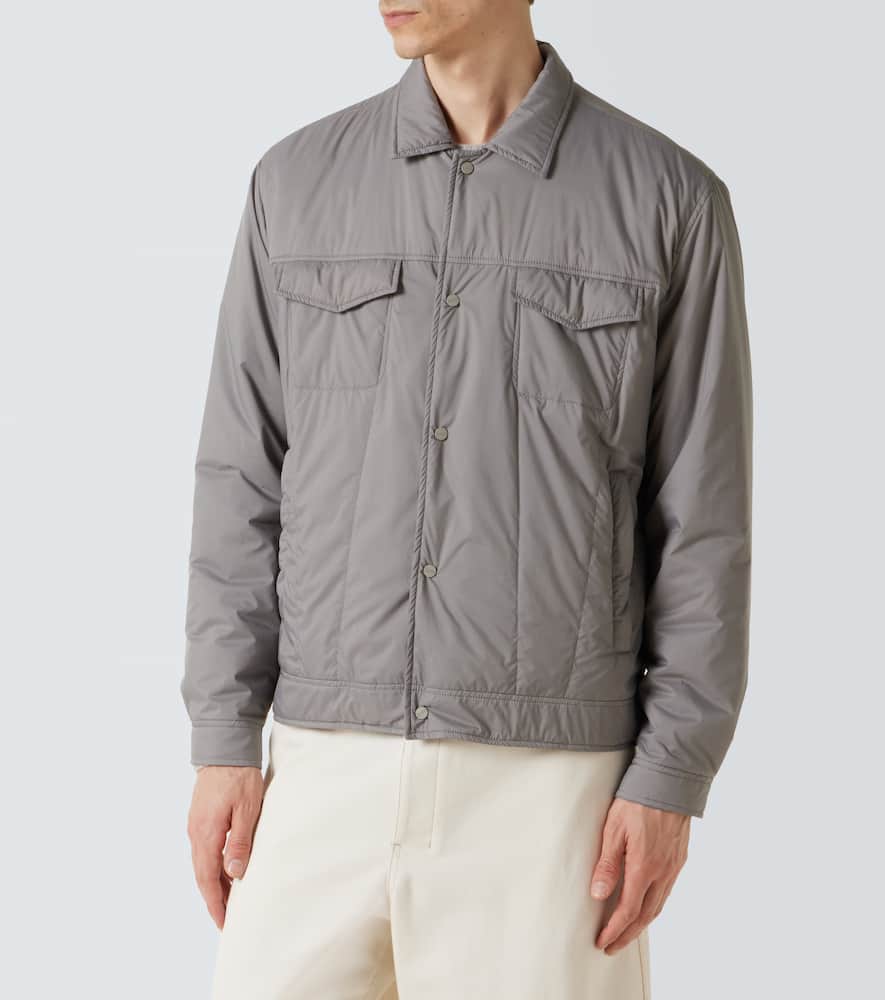 Herno Grey Shirt With Functional Pockets In Green