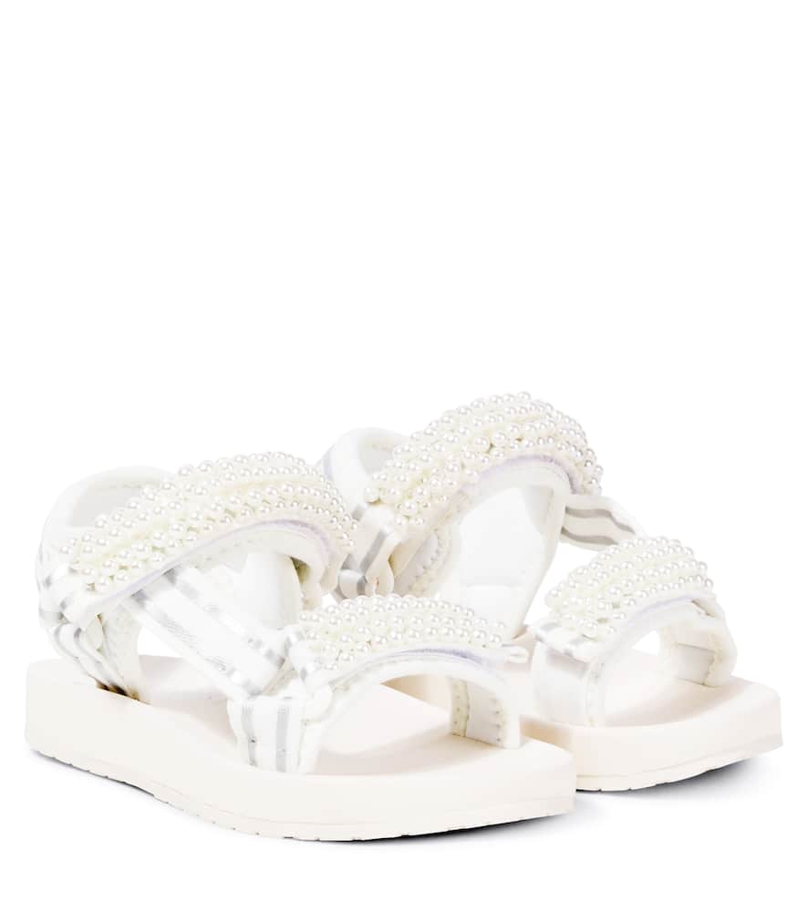 Monnalisa Faux Pearl-embellished Sandals In White