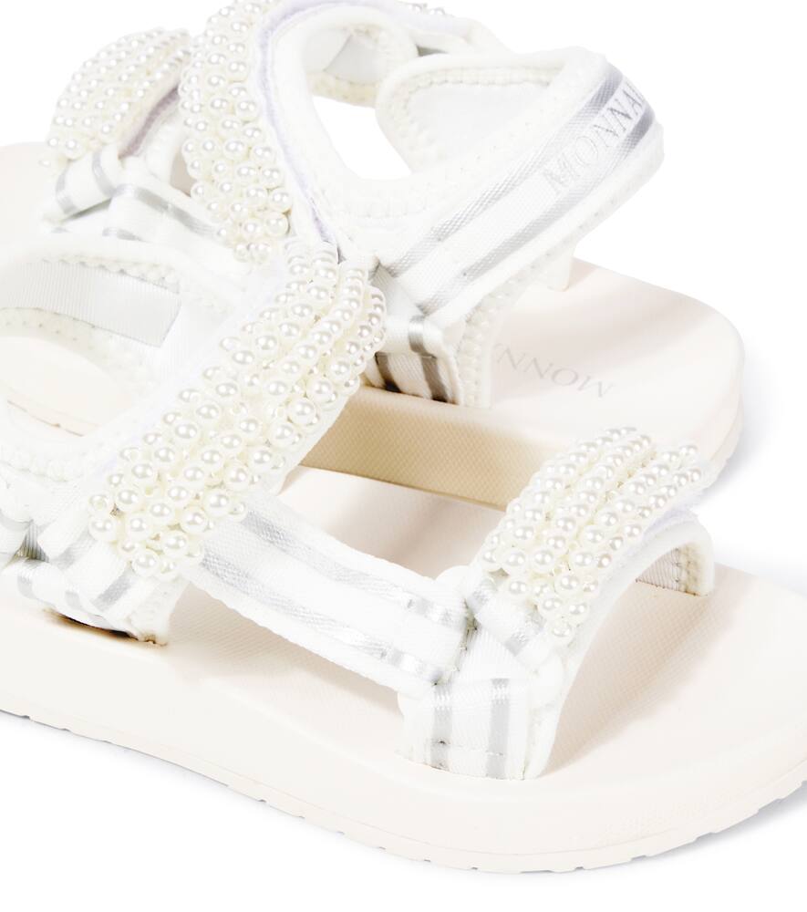 Monnalisa Faux Pearl-embellished Sandals In White