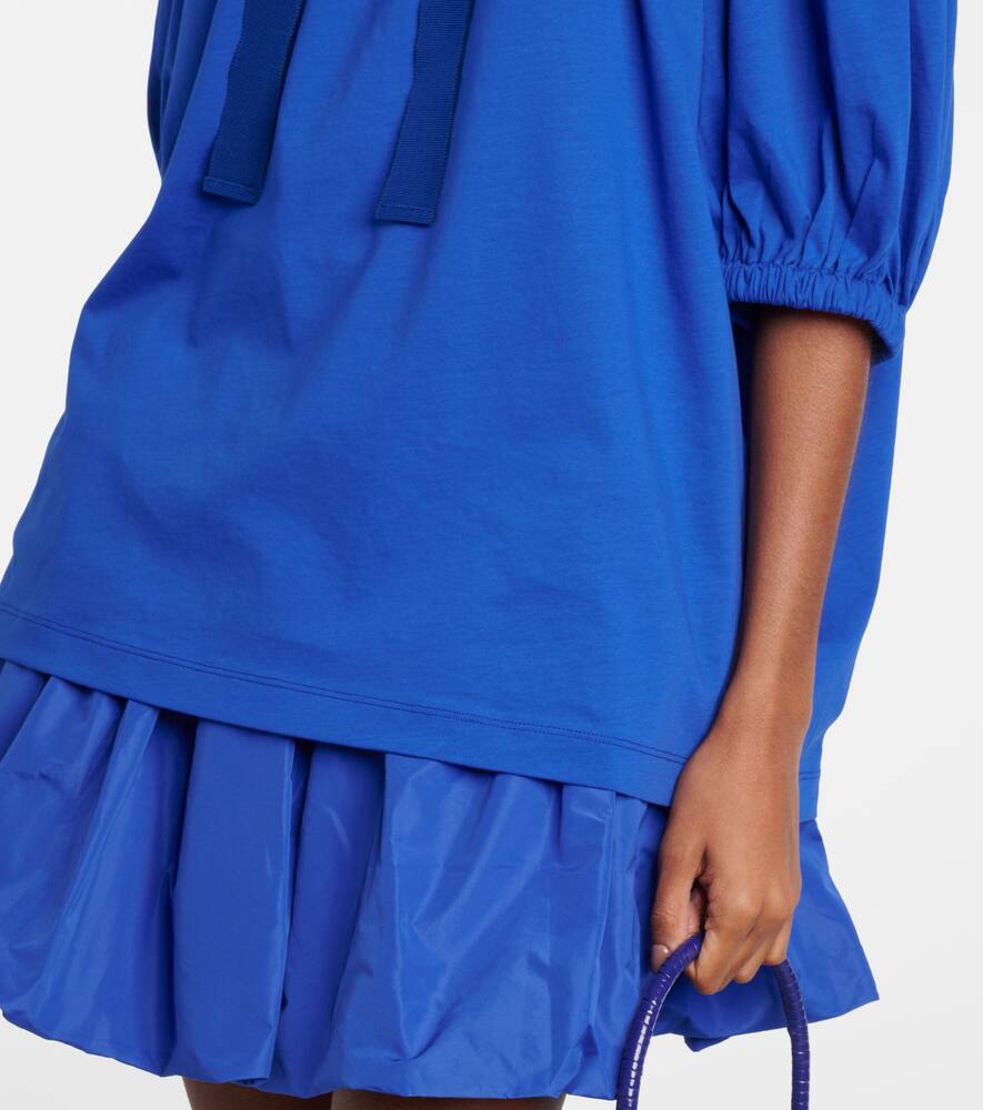 Patou Off-shoulder Cotton Jersey Top In Blue