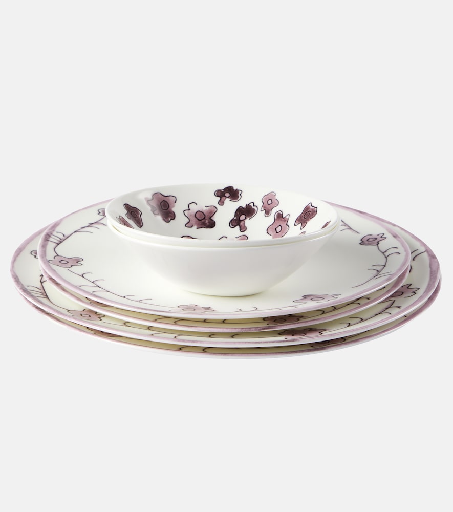 Serax Dark Viola Anemone Milk starter plate and bowl set by Marni　マルニのセラックス ダークヴィオラ アネモネ ミルク スターター プレートとボウルのセット Serax