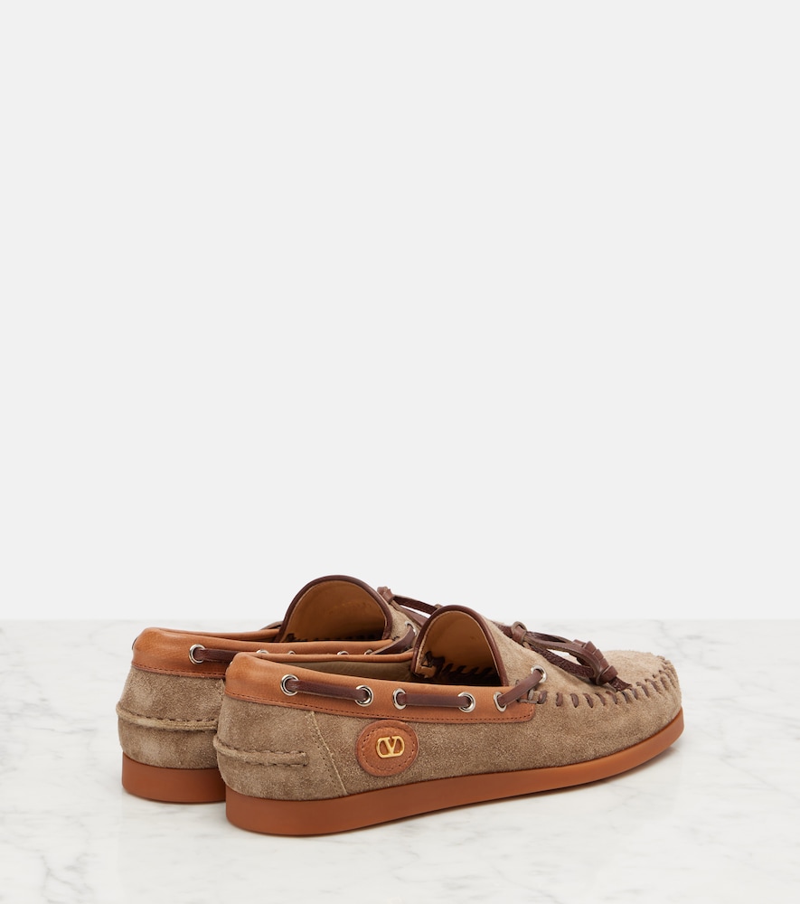 Garavani Palm Avenue Vlogo Suede Boat Shoes