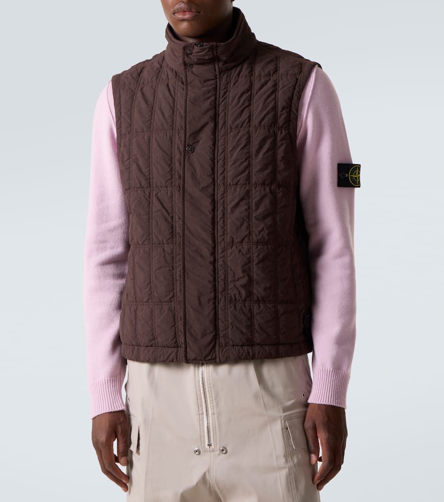 Stone Island Ghost Quilted Puffer Vest In Brown