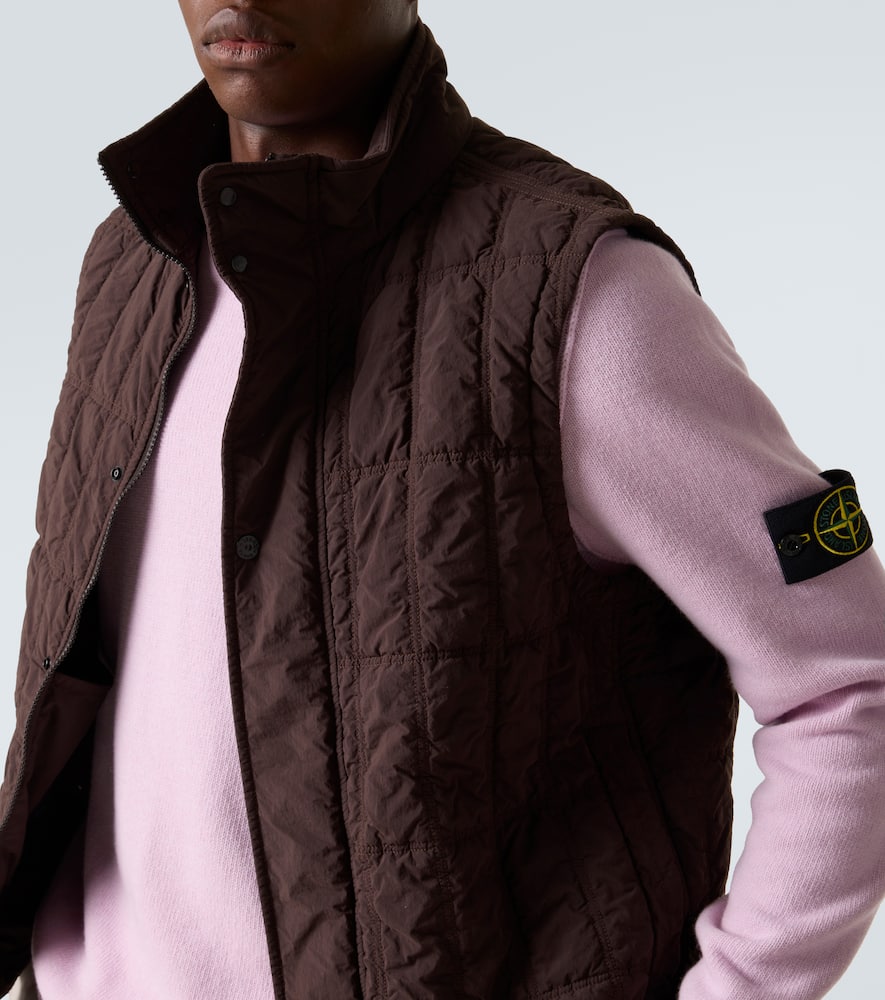 Stone Island Ghost Quilted Puffer Vest In Brown