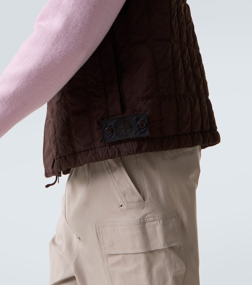 Stone Island Ghost Quilted Puffer Vest In Brown