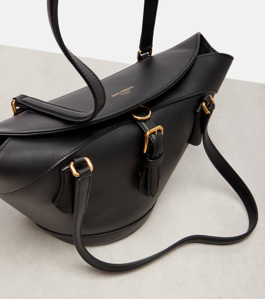 Dolce & Gabbana Capri Medium Leather Tote Bag In Black