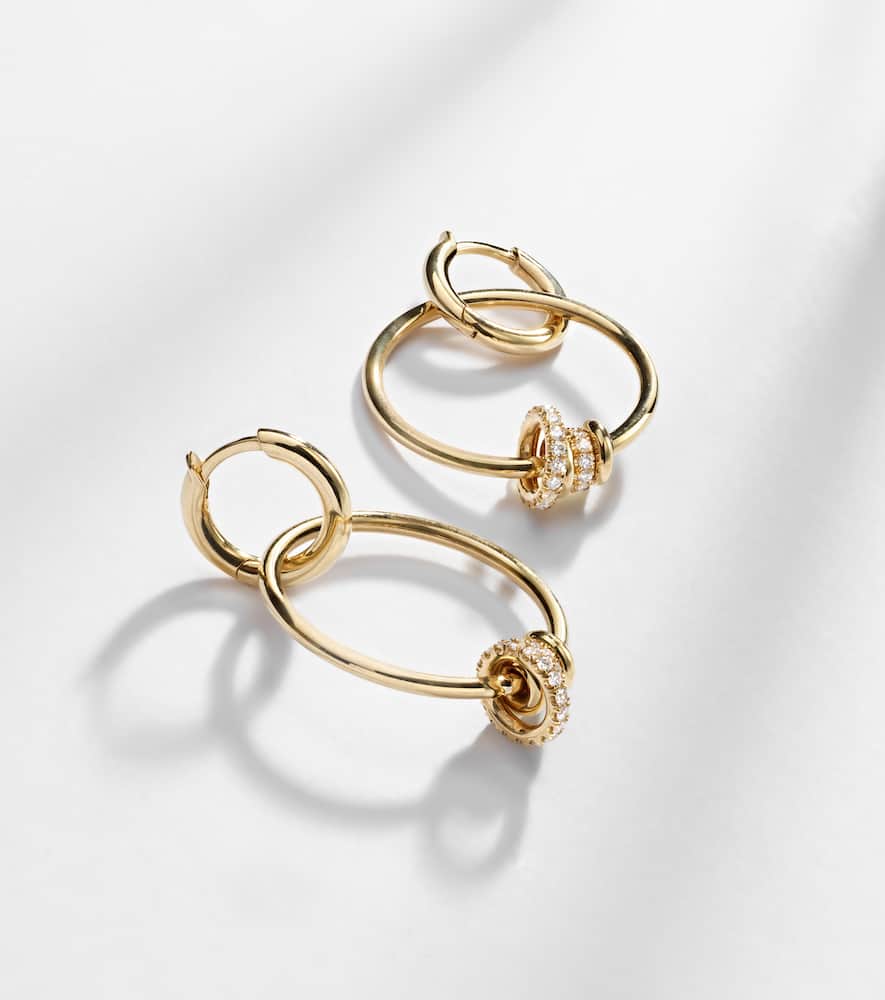 Spinelli Kilcollin Asha 18kt Gold Hoop Earrings With Diamonds In Gold