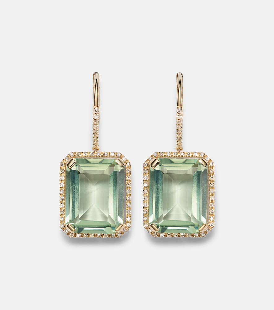 Portrait 18kt gold earrings with amethysts and diamonds