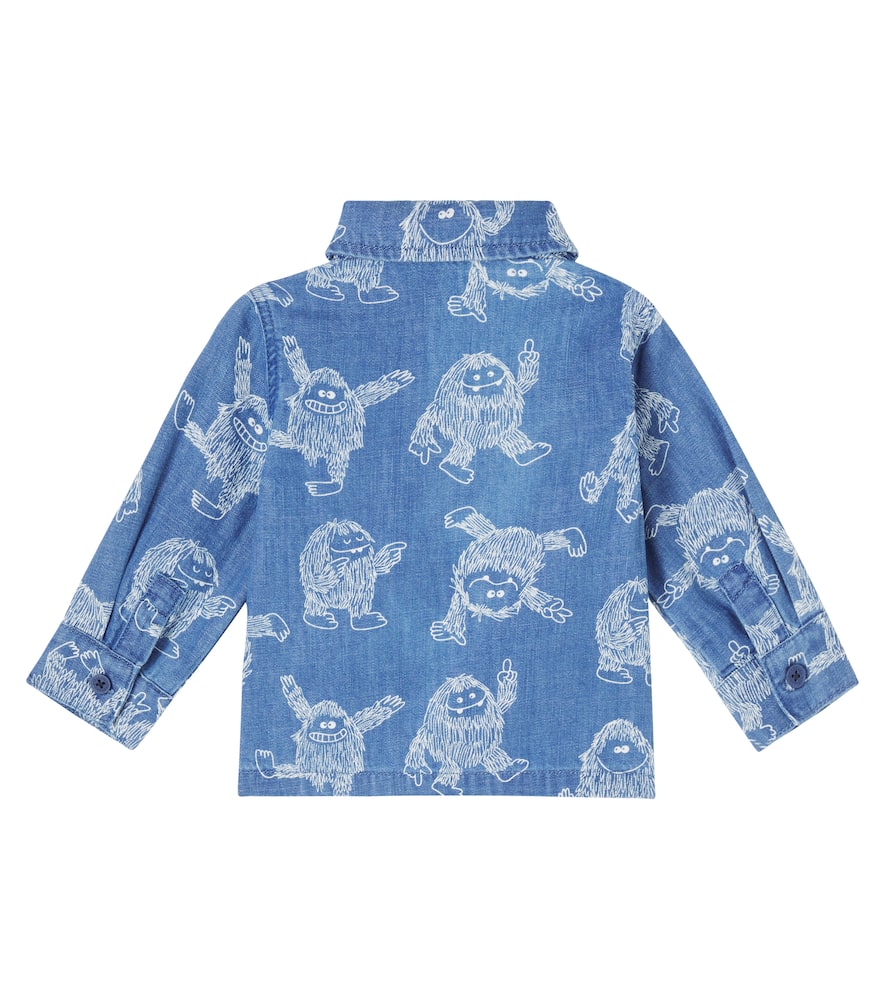 Stella Mccartney Baby Printed Denim Shirt In Blue