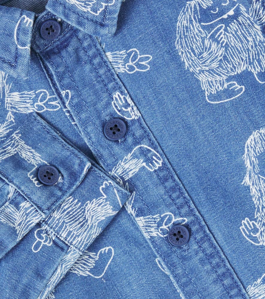 Stella Mccartney Baby Printed Denim Shirt In Blue