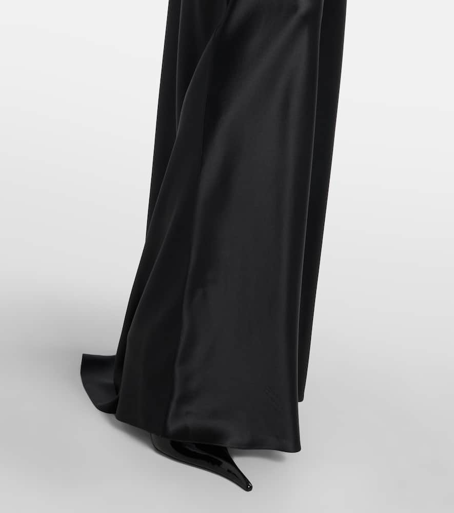 Saint Laurent Pleated Maxi Skirt In Black