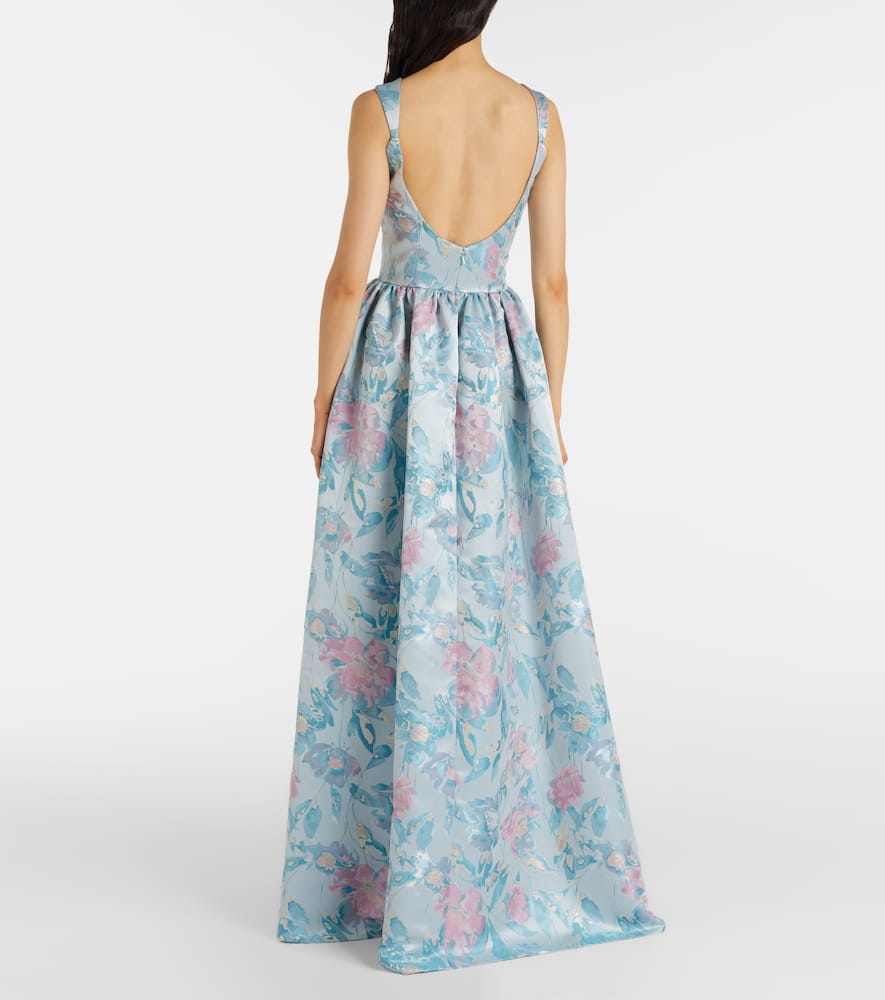 Markarian Tatiana Floral Gown In Blue