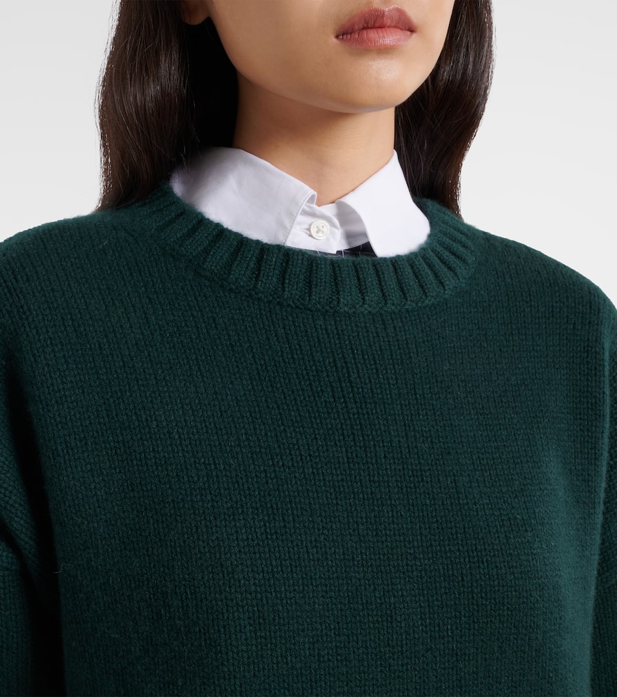 Extreme Cashmere Lovely Ribbed-knit Cashmere Sweater In Green