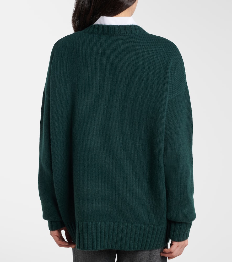 Extreme Cashmere Lovely Ribbed-knit Cashmere Sweater In Green